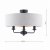 Laura Ashley Sorrento 3 Light Semi-Flush Matt Black with Natural Shade