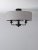 Laura Ashley Sorrento 3 Light Semi-Flush Matt Black with Natural Shade
