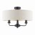 Laura Ashley Sorrento 3 Light Semi-Flush Matt Black with Natural Shade