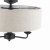 Laura Ashley Sorrento 3 Light Semi-Flush Matt Black with Natural Shade