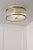Laura Ashley Sutton 2 Light Flush Matt Antique Brass and Ribbed Glass