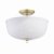 Laura Ashley Cossington 2 Light Semi-Flush Matt Antique Brass and White Marble Effect Glass