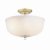 Laura Ashley Cossington 2 Light Semi-Flush Matt Antique Brass and White Marble Effect Glass