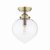 Laura Ashley Whitham Bathroom Ceiling Light Antique Brass and Ribbed Glass IP44