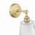 Laura Ashley Callaghan Bathroom Wall Light Matt Antique Brass and Ribbed Glass IP44