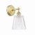 Laura Ashley Callaghan Bathroom Wall Light Matt Antique Brass and Ribbed Glass IP44