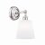 Laura Ashley Callaghan Wall Light Polished Nickel and White Ribbed Glass IP44