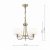 Laura Ashley Southwell 3 Light Armed Pendant Antique Brass and Opal Glass