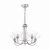 Laura Ashley Wellham 5 Light Armed Pendant Polished Nickel and Ribbed Glass