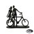 Elur Iron Figurine Couple with Bicycle 14cm