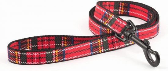 Ancol 100cm Nylon Tartan Lead - Red