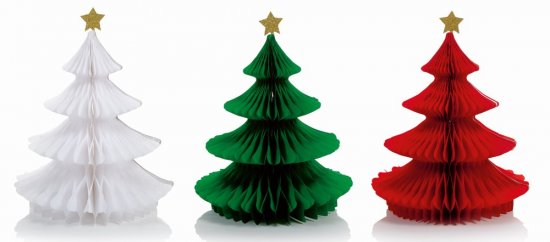Premier Decorations Honeycomb Tree with Star 35 x 25cm - Assorted