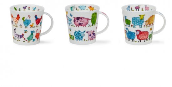 Dunoon Cairngorm Shape Fine Bone China Mug Bright Bunch - Assorted