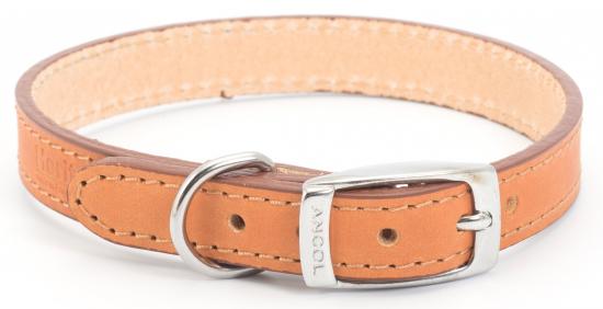 Ancol Sewn Heritage Leather Dog Collar Tan 14