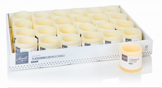 Premier Decorations Battery Operated Flickering Cream Wax Candle 5cm