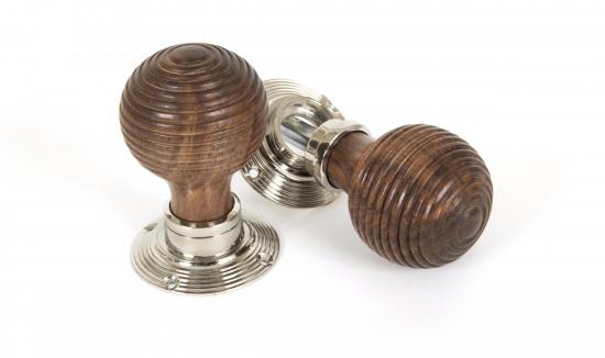 Rosewood and PN Beehive Mortice/Rim Knob Set