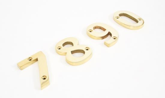 Polished Brass Numeral 9