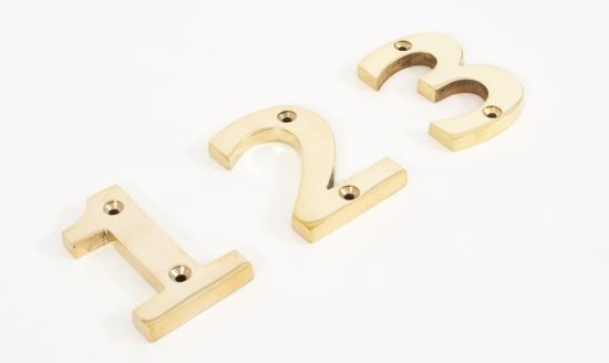 Polished Brass Numeral 3