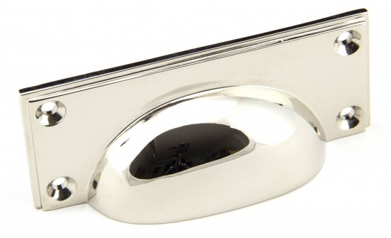 Polished Nickel Art Deco Drawer Pull