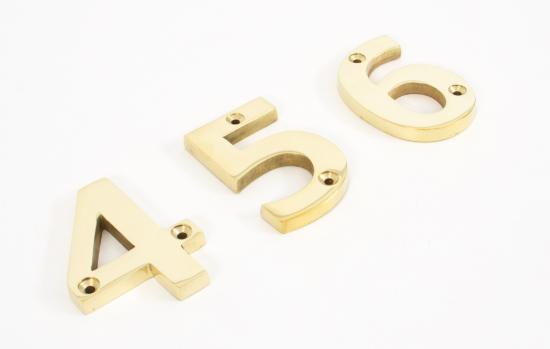 Polished Brass Numeral 6