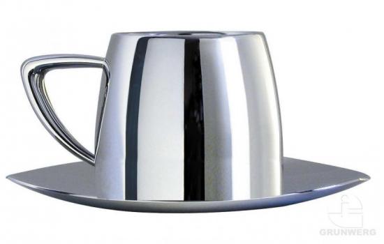 Caf Stl Art Deco Mirror Finish Espresso Cup & Saucer Set