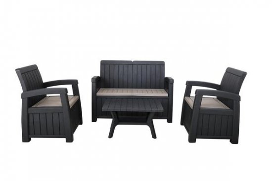 Royalcraft Faro 4 Piece Conversation Storage Bench Set