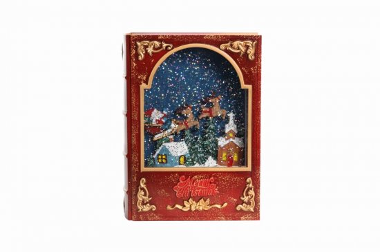 Jingles Book with Glitter Santa Scene 26.5 x 21.5 x 12.5cm