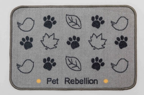 Pet Rebellion Dinner Mate Large Absorbent Food Mat 40 x 60cm - Country Walk Grey