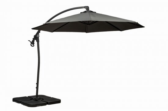 Grey 3m Deluxe Pedal Operated Rotational Cantilever Parasol