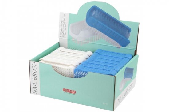 Apollo Plastic Nail Brush - Blue and White