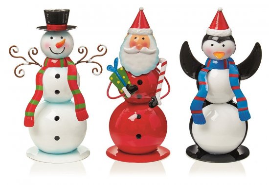 Premier Decorations Metal Christmas Character Ornament 20cm - Assorted