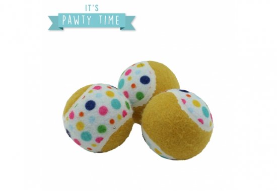 Ancol Pawty Tennis Ball (3pk)