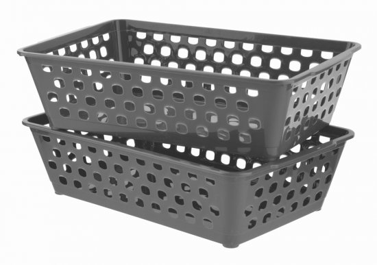 Home Plus 2 pk Rectangular Storage Basket