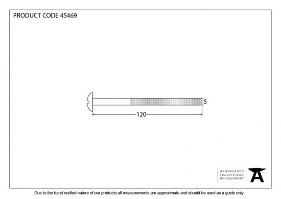 Black M5 x 120mm Male Bolt