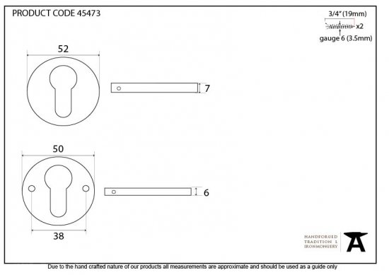 Aged Brass 52mm Regency Concealed Escutcheon