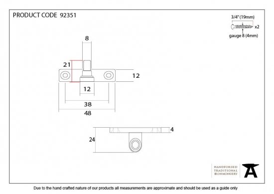 Beeswax Cranked Stay Pin