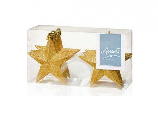 Premier Decorations Accents 6mm x 100mm Champagne Gold Glitter Stars