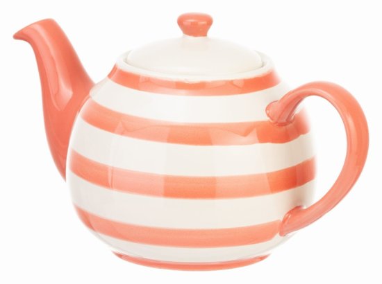 Siip Wide Horizontal Stripe 2 Cup Teapot - Red