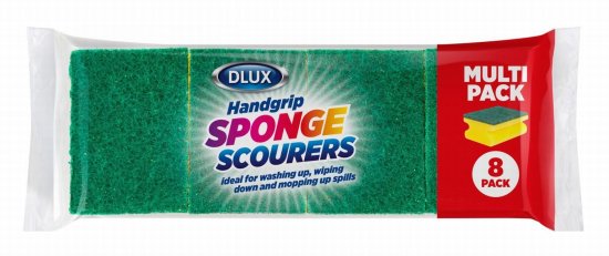 Dlux 8pk Handgrip Sponge Scourers