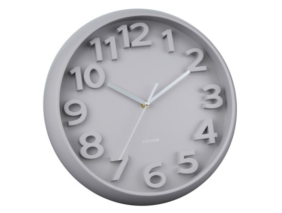Present Time Karlsson Wall Clock Elevated Classic Numbers - Warm Grey