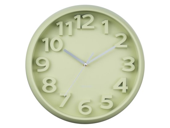 Present Time Karlsson Wall Clock Elevated Classic Numbers - Tea Green