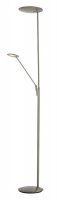Dar Oundle LED Mother and Child Floor Lamp Satin Nickel