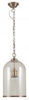 Pacific Lifestyle Cloche Clear Glass and Antique Brass Pendant