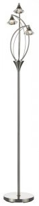 Dar Luther 3 Light Floor Lamp with Crystal Glass Satin Chrome