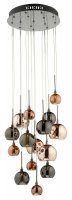 Dar Aurelia 15lt Cluster Pendant Black Chrome & Copper/Bronze Glass