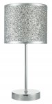 Dar Bistro Table Lamp Touch Polished Chrome w/Silver Glitter Shd