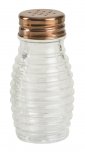 T & G Beehive Glass Salt/Pepper Shaker with Copper Finish Lid