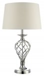 Dar Iffley Touch Table Lamp Polished Chrome w/Ivory Shade Large