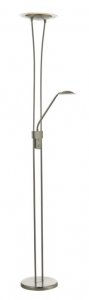 Dar Hahn Floor Lamp Satin Nickel LED