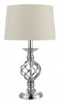 Dar Iffley Touch Table Lamp Polished Chrome w/Ivory Shade Small